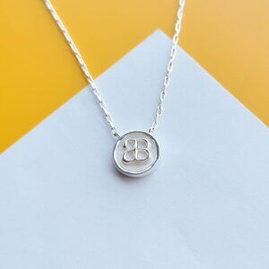 Coin of Fortune Silver Mother of Pearl Pendant Necklace by Alicia Bonnie